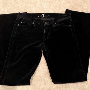 EUC 7 for all mankind black velour jeans size 29 bootcut